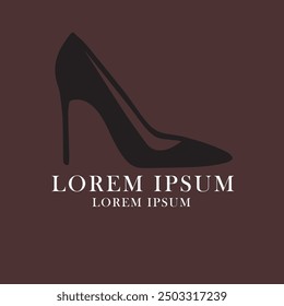 Heel Shoes fashion logo design template