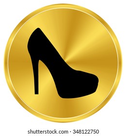 heel shoes - gold vector icon