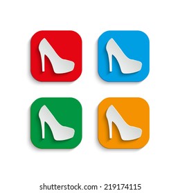  heel shoes icon with shadow 