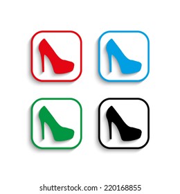  heel shoes icon with shadow 