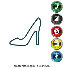 heel shoes icon. vector illustration 