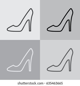 heel shoes icon. vector illustration 