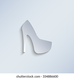 heel shoes - paper vector icon