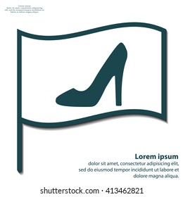 heel shoes - vector icon