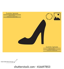 heel shoes - vector icon