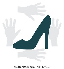 heel shoes - vector icon