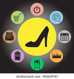 heel shoes - vector icon