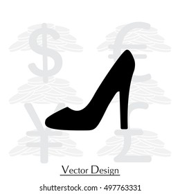 heel shoes - vector icon