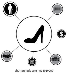 heel shoes - vector icon