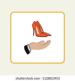 heel shoes - vector icon in hand 