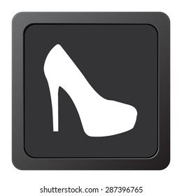  heel shoes  - vector icon on a grey button