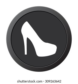  heel shoes  - vector icon on a grey button