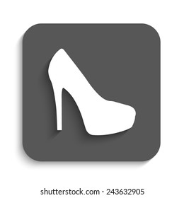  heel shoes - vector icon with shadow on a grey button