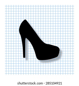 heel shoes - vector icon with shadow
