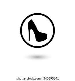 heel shoes - vector icon with shadow