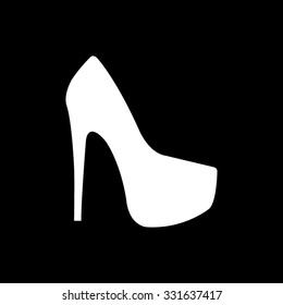 heel shoes - white vector icon