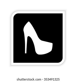 heel shoes -  white vector icon