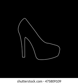 heel shoes  - white vector icon