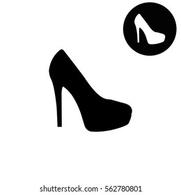 heel shoes  - white vector icon