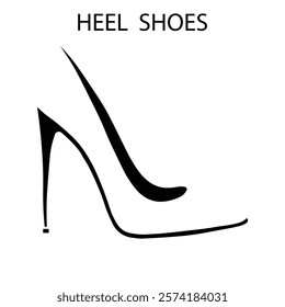 a heel shose silhoutte vector illustration , 
And sleek high-heel shoe silhouette vector, showcasing a pointed toe and slender heel, representing elegance and fashion in a minimalist style