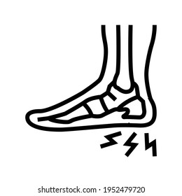 heel spur disease line icon vector. heel spur disease sign. isolated contour symbol black illustration
