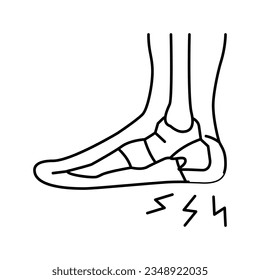 heel spur disease line icon vector. heel spur disease sign. isolated contour symbol black illustration