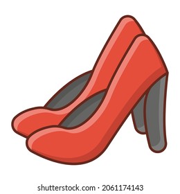 heel Vector illustration on a transparent background. Premium quality symbols.Vector line flat color icon for concept and graphic design.