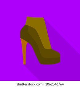 Heeled boot icon. Flat illustration of heeled boot vector icon for web