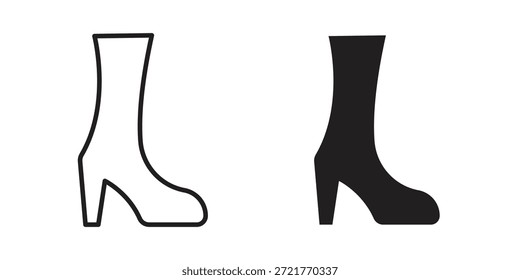 Icono de la bota con tacón para su diseño de Sitio web, logotipo, App, interfaz de usuario. EPS10