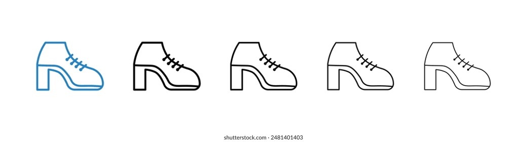 Heeled Boot liner icon vector set.