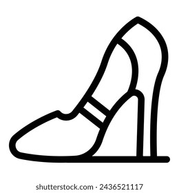 Heeled footwear icon outline vector. Female shoes fashion collection. Modish high heels