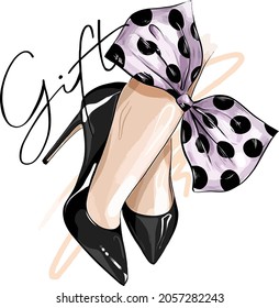 Heeled shoes with bow Gift 