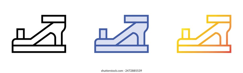 heeled shoes icon. Linear, Blue Fill and Gradient Style Design Isolated On White Background