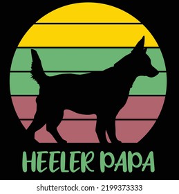 heeler papa retro Dog owner pet lover EPS