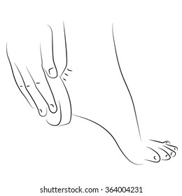 Heels blister dry foot woman. Woman pumice heel blisters on heels, Hand holding a nail file to clean heels. Cleaning the rough skin, calluses on the heels. Dry foot woman.