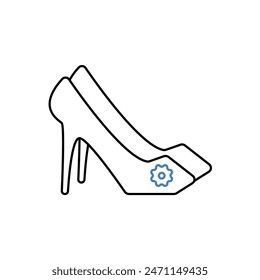Icono de línea de concepto de tacones. Ilustración de elemento simple. tacones concepto esquema símbolo diseño.