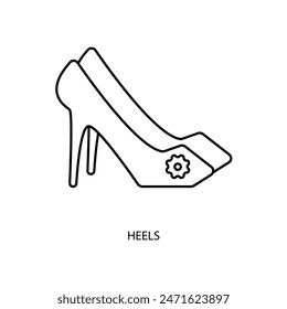 heels concept line icon. Simple element illustration. heels concept outline symbol design.
