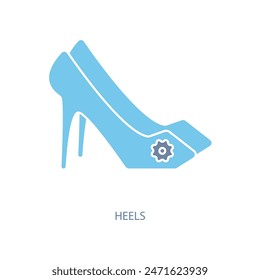Icono de línea de concepto de tacones. Ilustración de elemento simple. tacones concepto esquema símbolo diseño.