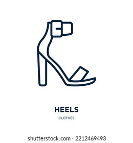 heels icon from clothes collection. Thin linear heels, fashion, shoe outline icon isolated on white background. Line vector heels sign, symbol for web and mobile