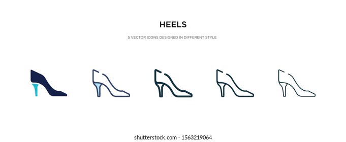 heels icon in different style vector illustration. two colored and black heels vector icons designed in filled, outline, line and stroke style can be used for web, mobile, ui