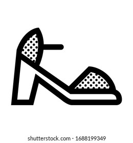 Heels. Icon Filled with Dots.