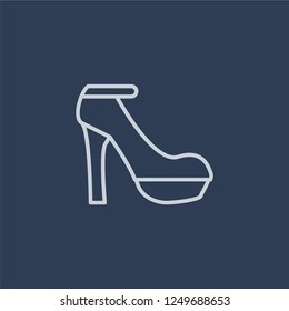 Heels icon. Heels linear design concept from Clothes collection. Simple element vector illustration on dark blue background.