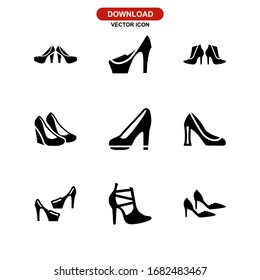 heels icon or logo isolated sign symbol vector illustration - Collection of high quality black style vector icons
