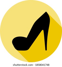 heels icon in long shadow style