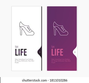 heels icon on elegant purple background
