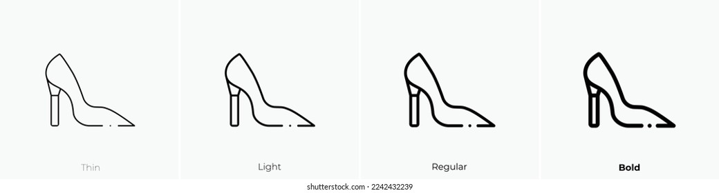 heels icon. Thin, Light Regular And Bold style design isolated on white background