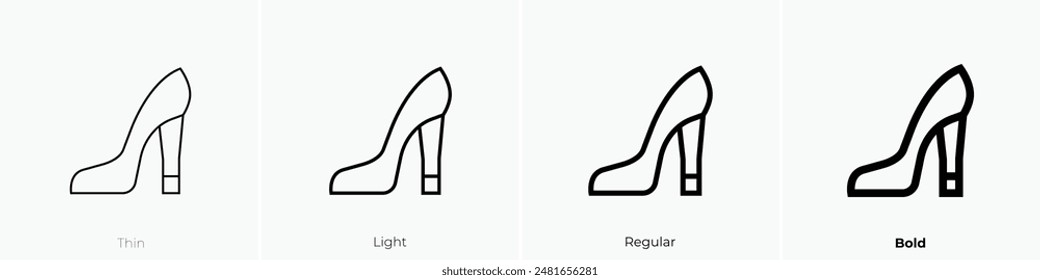 heels icon. Thin, Light Regular And Bold style design isolated on white background