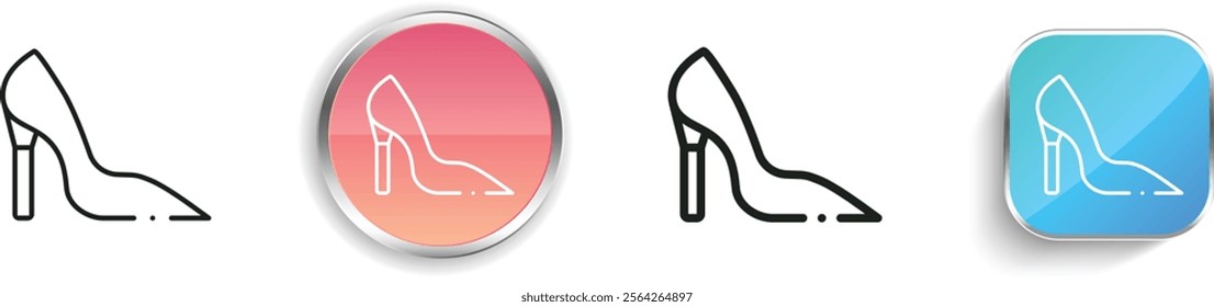 heels icon. Thin Linear, Regular and Button Style Design Isolated On White Background