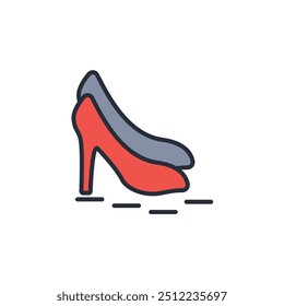 heels icon. vector.Editable stroke.linear style sign for use web design,logo.Symbol illustration.