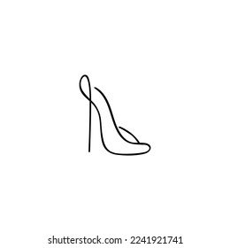 Heels Line Style Icon Design